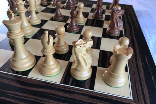 Babul Super Classic HEAVY WEIGHTED Chess Set with Ebony Board. 101mm King - Image 3