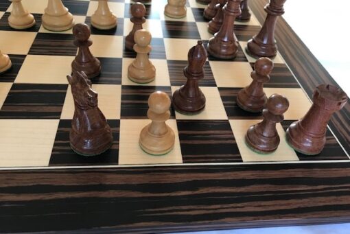 Babul Super Classic HEAVY WEIGHTED Chess Set with Ebony Board. 101mm King - Image 4