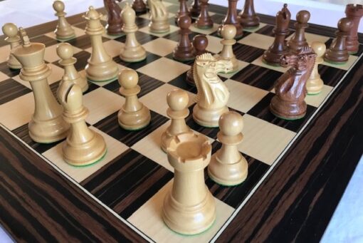Babul Super Classic HEAVY WEIGHTED Chess Set with Ebony Board. 101mm King - Image 5