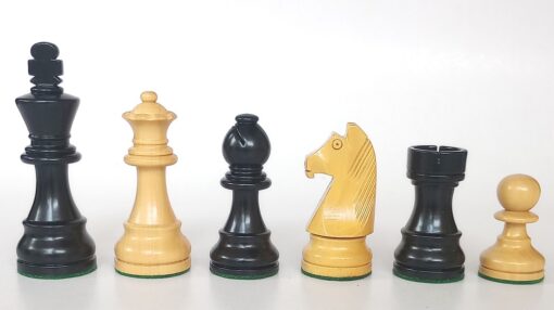 Black Universal Chess Set with Walnut Board. 89mm King - Image 3