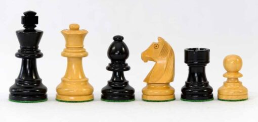 Black Universal Chess Set with Walnut Board. 70mm King - Image 3