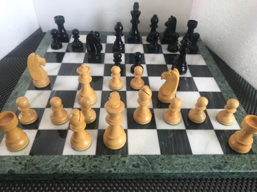 Wooden Chess Set and Marble Board 45mm Squares - Image 3