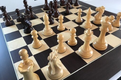 Anjan Super Classic HEAVY WEIGHTED Chess Set with Wenge Board. 101mm King - Image 3