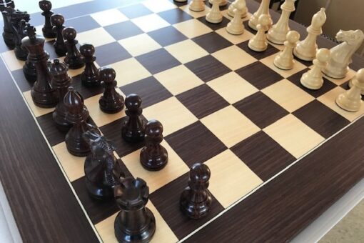 Anjan Super Classic HEAVY WEIGHTED Chess Set with Macassar Board. 101mm King - Image 4