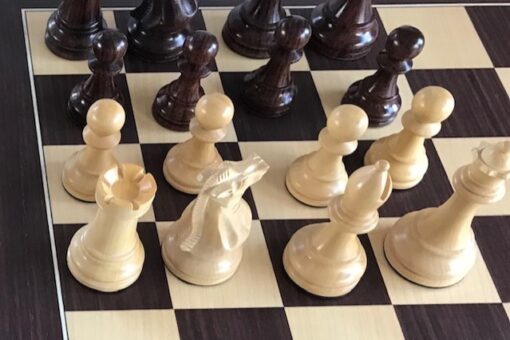 Anjan Super Classic HEAVY WEIGHTED Chess Set with Macassar Board. 101mm King - Image 3