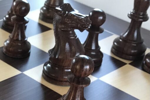 Anjan Super Classic HEAVY WEIGHTED Chess Set with Macassar Board. 101mm King - Image 5
